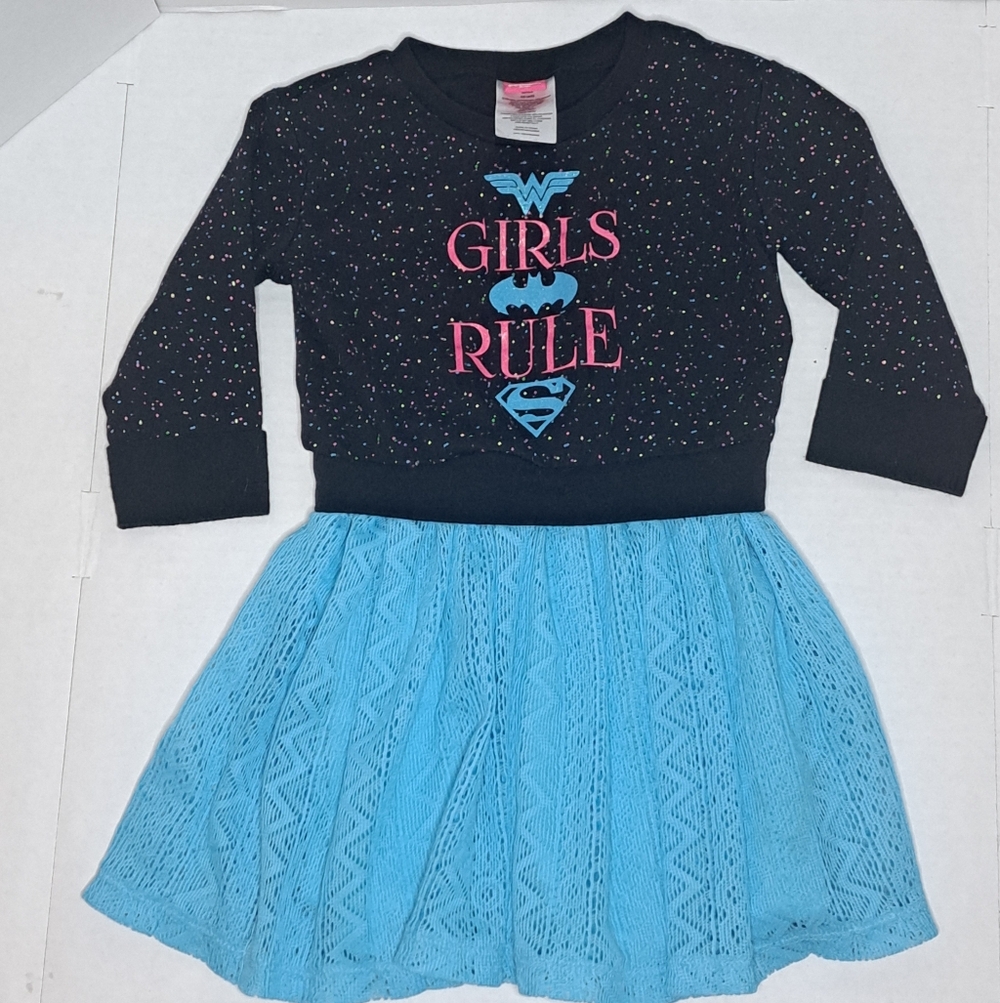 DC Comics Black and Blue 'Girls Rule' Tutu Dress